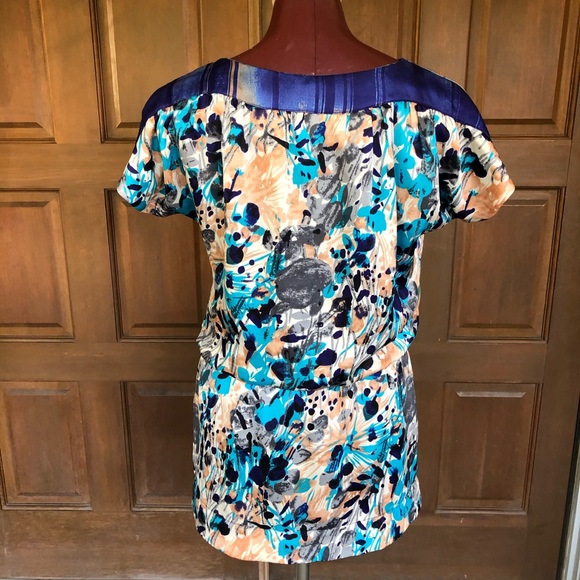 Collective Concept Blue Printed Mini Dress Small - Picture 5 of 7